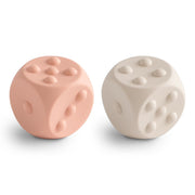 Mushie® Silikonske aktivnostne kocke Blush/Shifting Sands Mushie