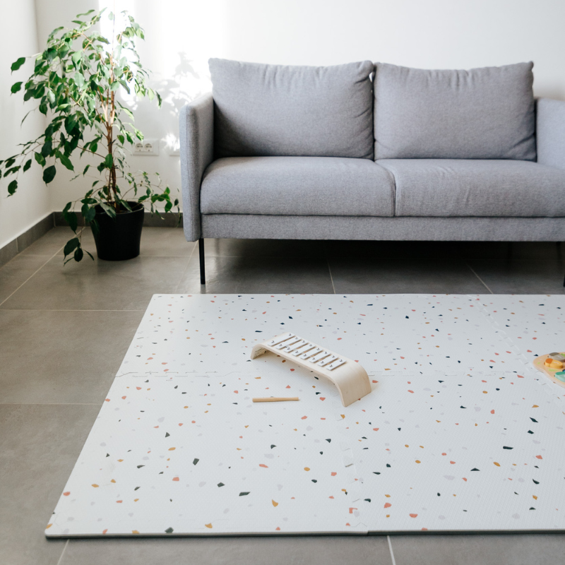 Evibell® Igralna podloga Puzzle 120x180 Terrazzo Cream Evibell