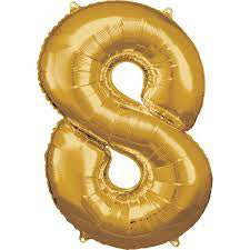 Amscan® Balon številka 8 (86 cm) Gold Amscan