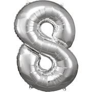 Amscan® Balon številka 8 (86 cm) Silver Amscan