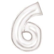 Amscan® Balon številka 6 (86 cm) Silk Lustre White Amscan