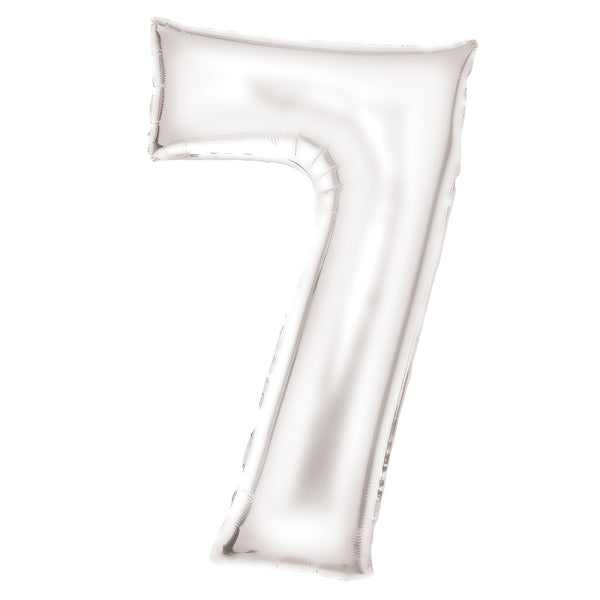 Amscan® Balon številka 7 (86 cm) Silk Lustre White Amscan