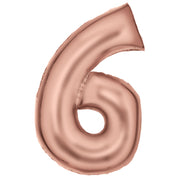 Amscan® Balon številka 6 (86 cm) Silk Lustre Rose Gold Amscan