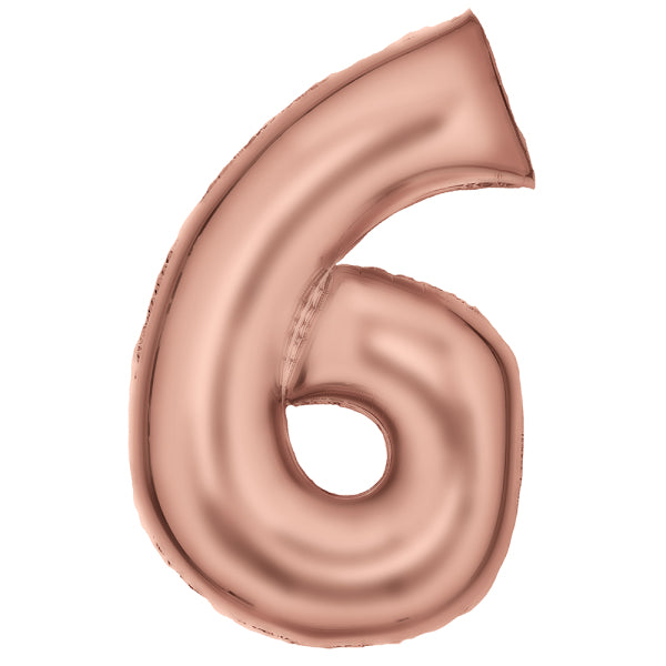 Amscan® Balon številka 6 (86 cm) Silk Lustre Rose Gold Amscan