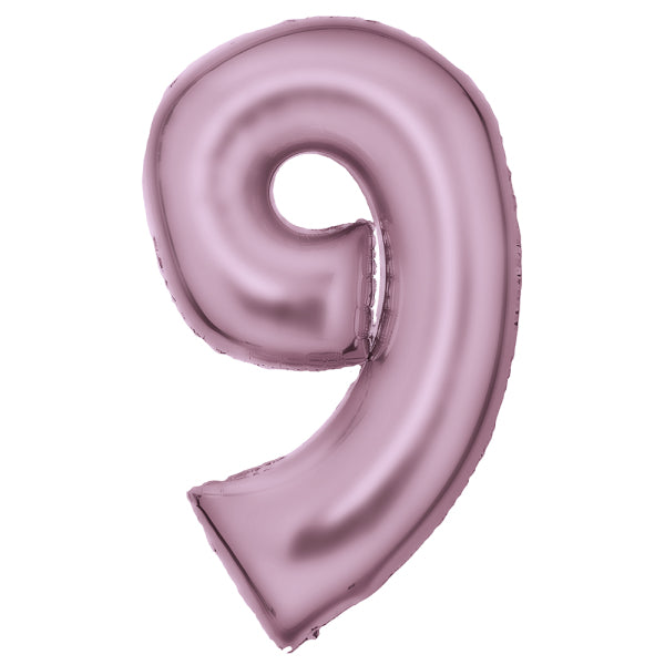 Amscan® Balon številka 9 (86 cm) Silk Lustre Pastel Pink Amscan