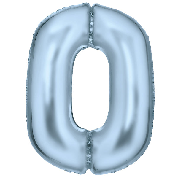 Amscan® Balon številka 0 (86 cm) Silk Lustre Pastel Blue Amscan