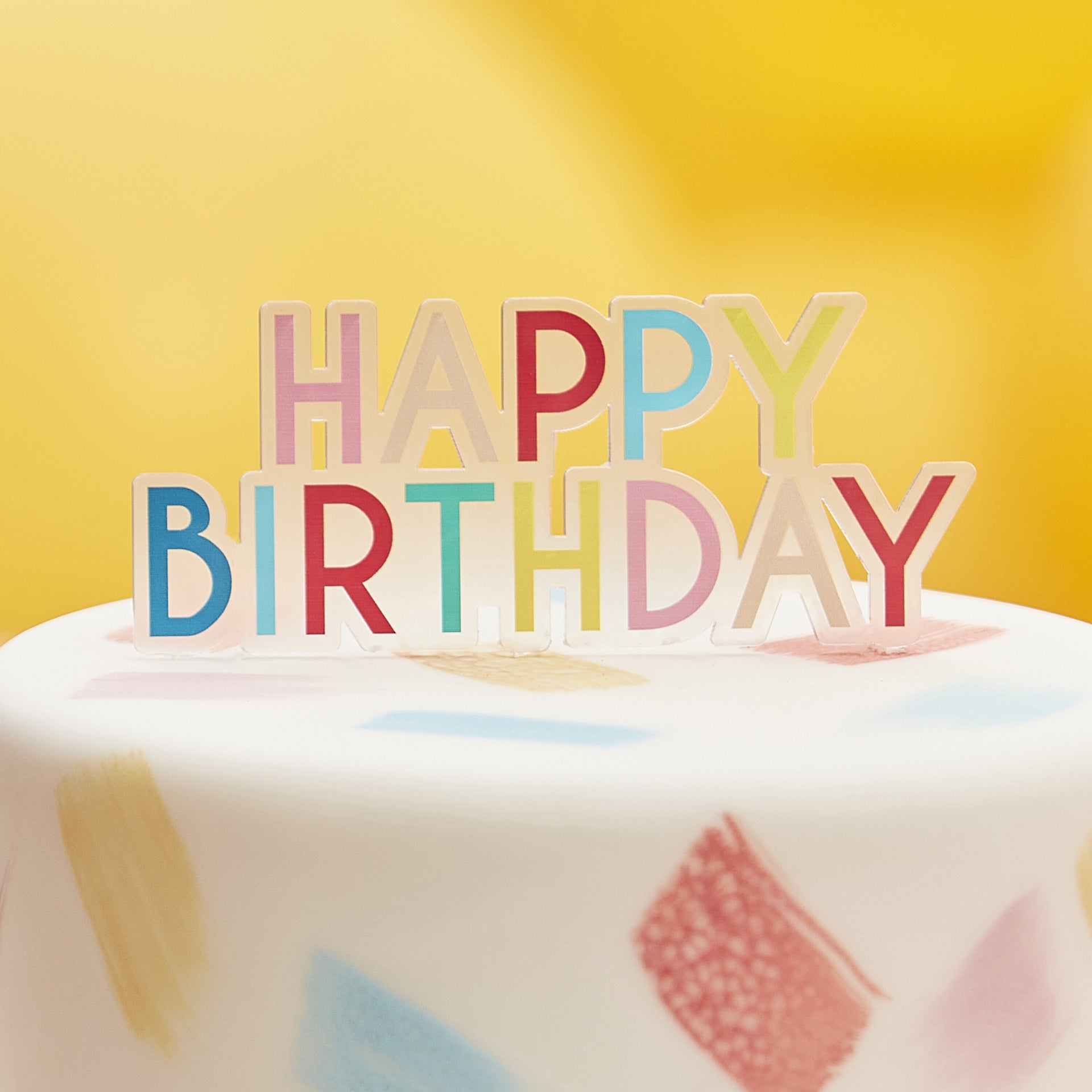 Ginger Ray® Okrasek za torto Happy Birthday Rainbow Ginger Ray