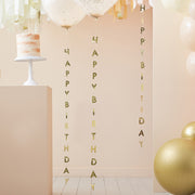 Ginger Ray® Viseč napis Happy Birthday Gold Tails Ginger Ray