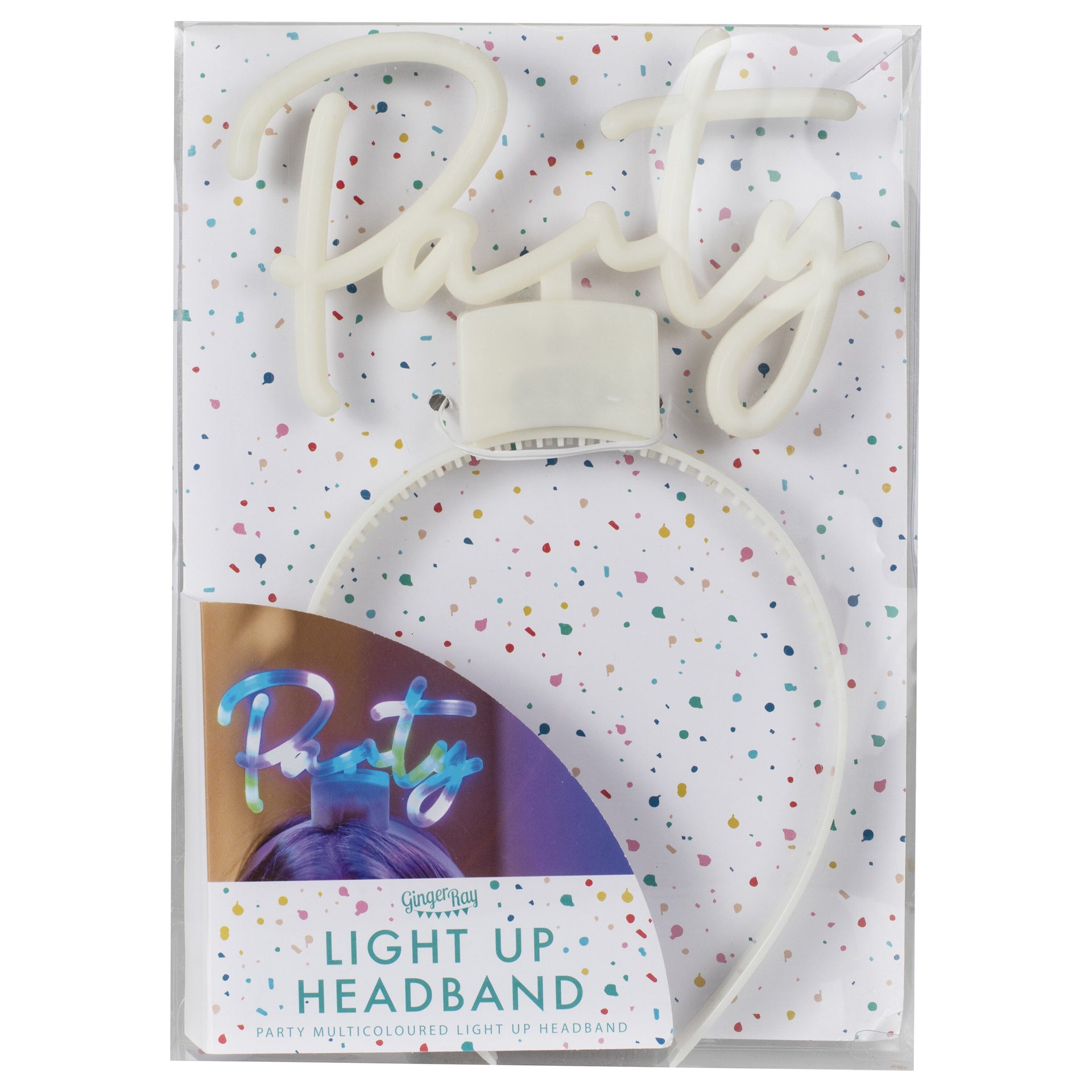 Ginger Ray® Obroč za na glavo Light Up Rainbow Party Ginger Ray