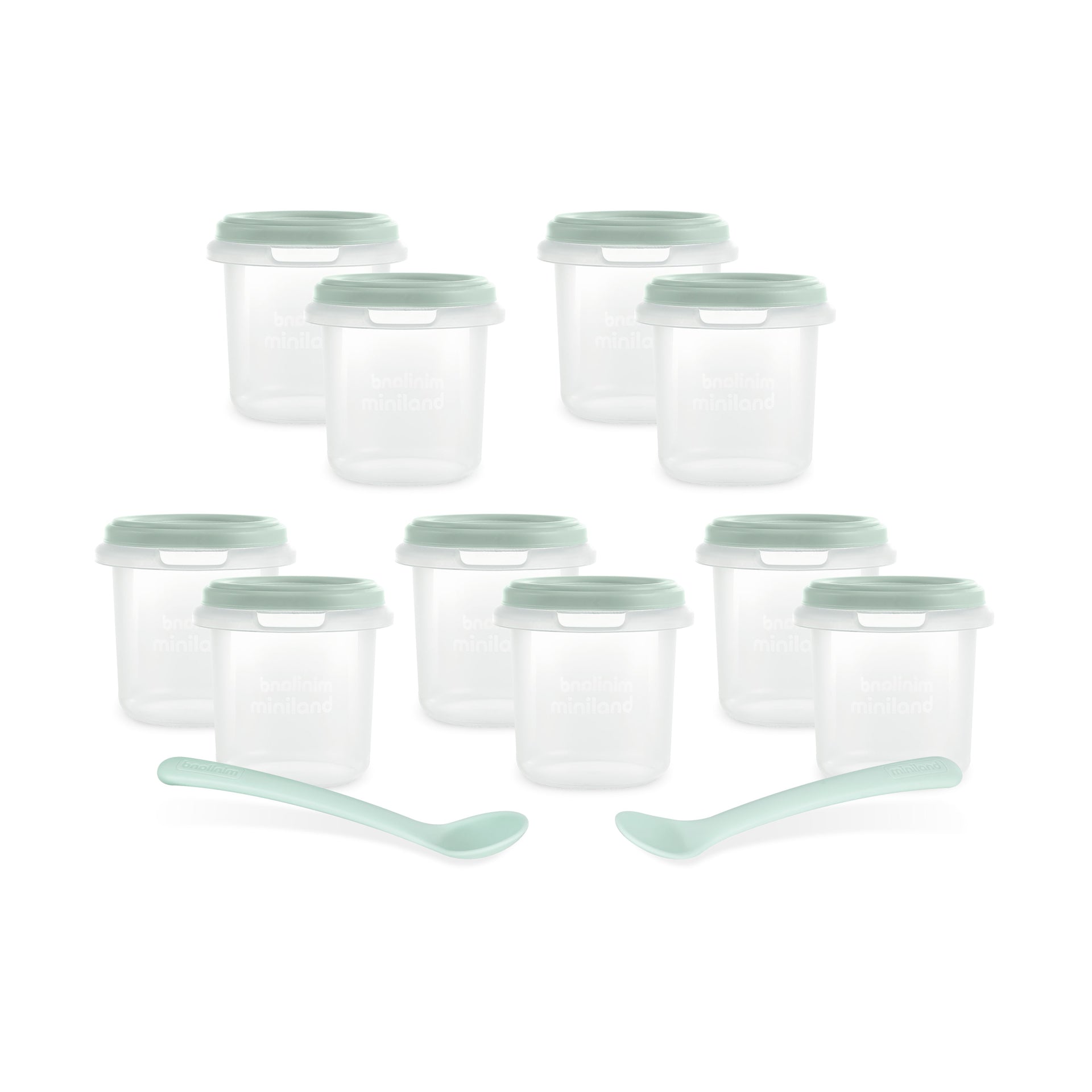 Miniland® Set 10 posodic za shranjevanje Mint 200 ml Miniland