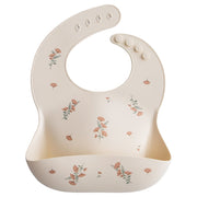 Mushie® Silikonski slinček Pink Flowers Mushie