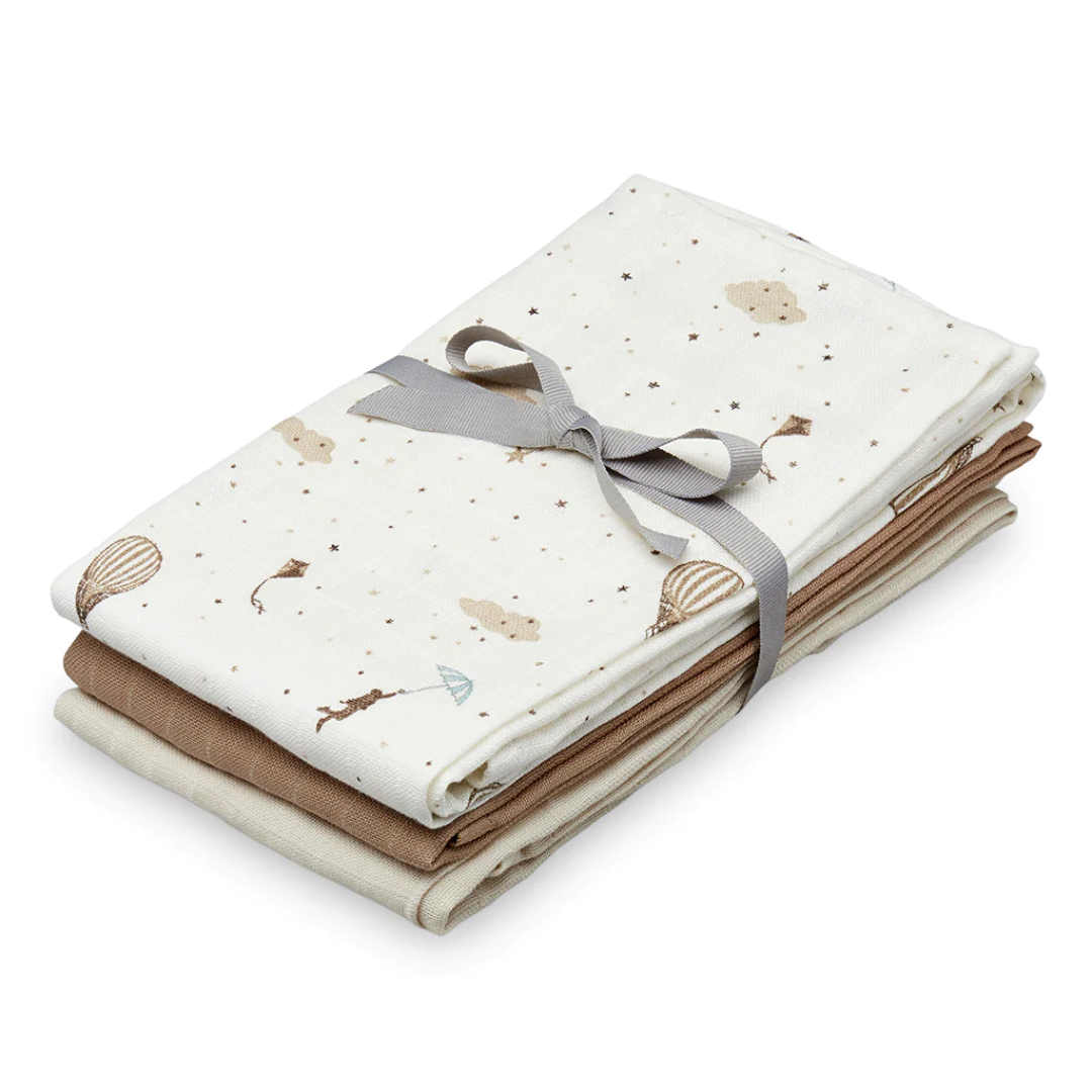 CamCam® Tetra pleničke GOTS Mix Dreamland, Camel, Light Sand 3 kosi 70x70 Cam Cam Copenhagen