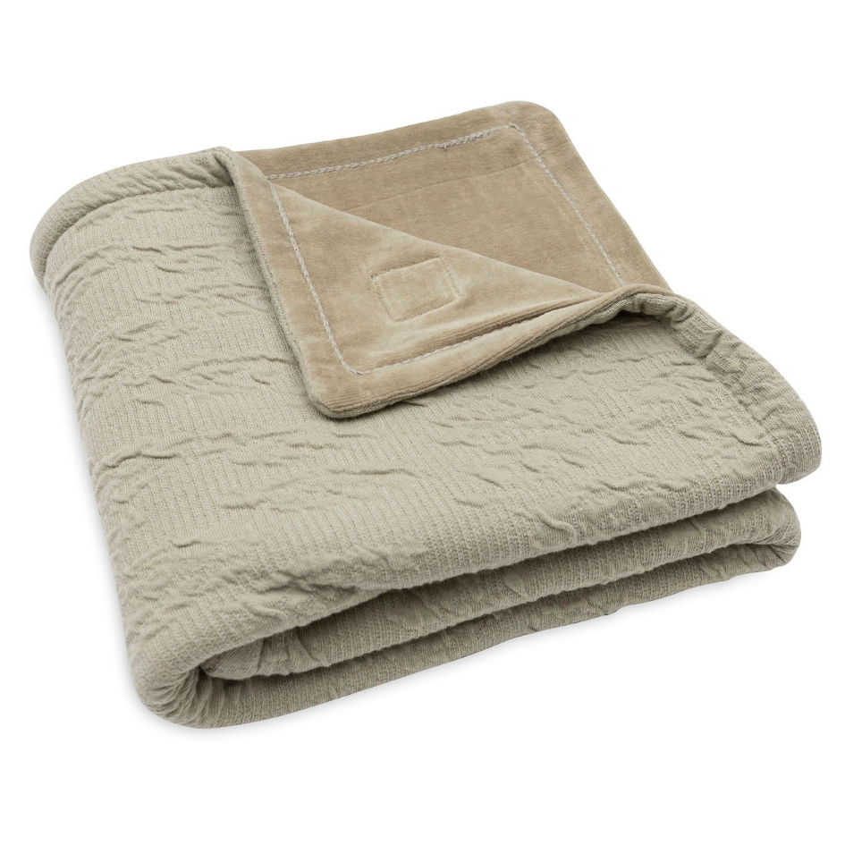 Jollein® Bombažna odejica Soft Waves Olive Green 75x100 Jollein