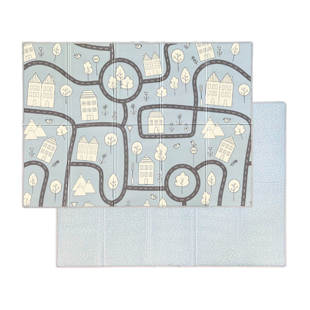 Evibell® Zložljiva igralna podloga 150x190 Dots/City Blue Evibell