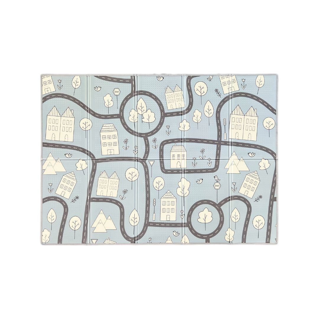 Evibell® Zložljiva igralna podloga 150x190 Dots/City Blue Evibell