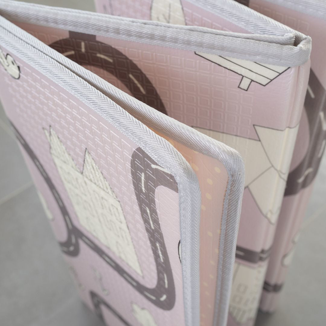 Evibell® Zložljiva igralna podloga 150x190 Dots/City Pink Evibell