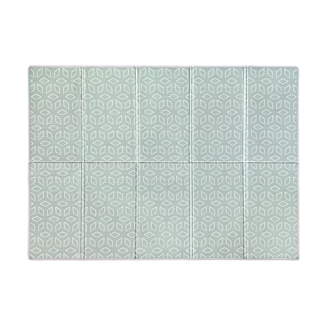 Evibell® Zložljiva igralna podloga 150x190 Leaves/Geometric Sage Green Evibell