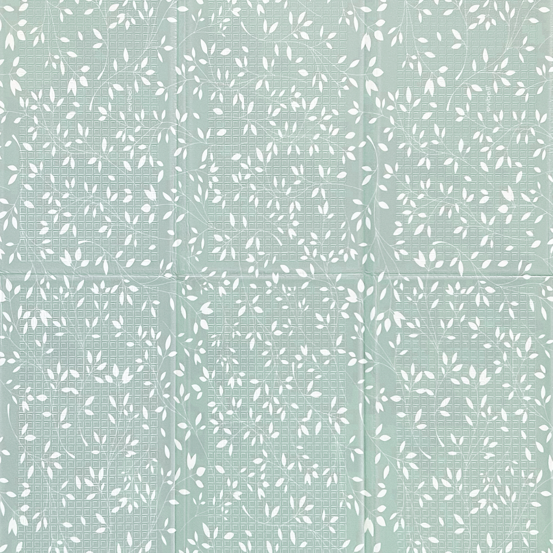 Evibell® Zložljiva igralna podloga 150x190 Leaves/Geometric Sage Green Evibell