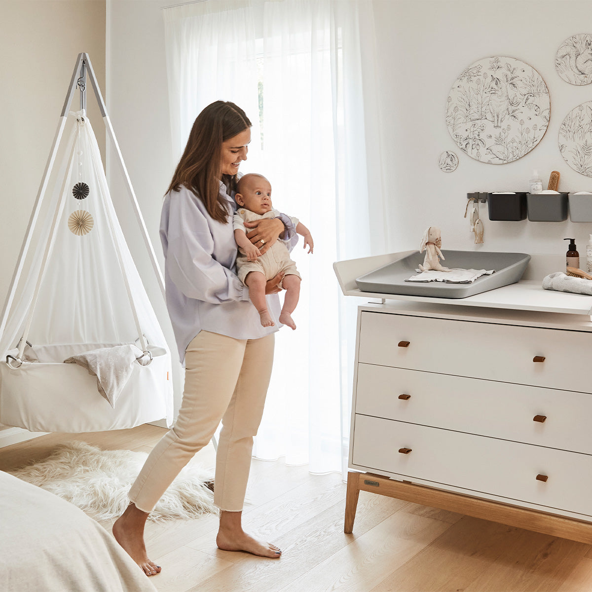 Leander® Previjalna podloga Matty Pearl Grey Leander
