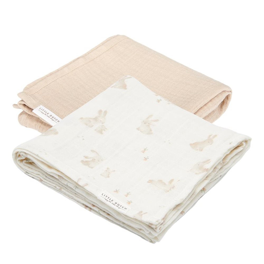 Little Dutch® Komplet 2 tetra pleničk Baby Bunny 70x70 Little Dutch