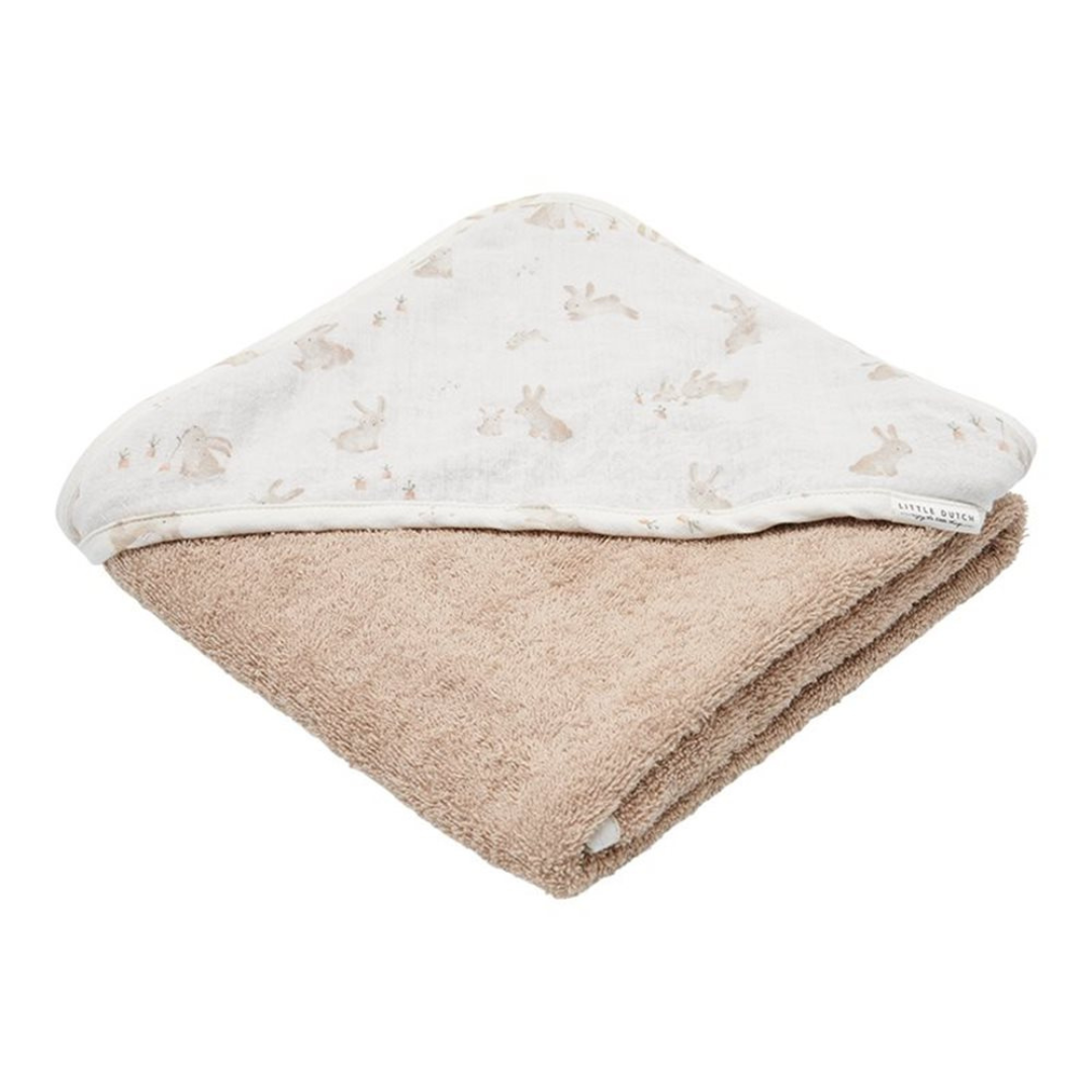 Little Dutch® Brisača s kapuco muslin Baby Bunny 75x75 Little Dutch