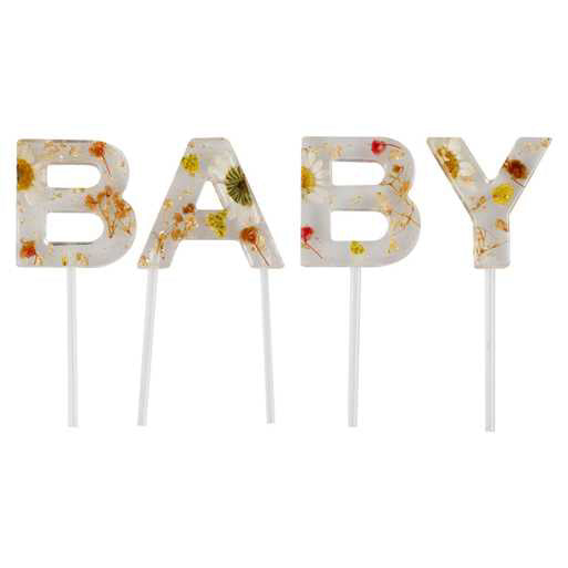 Ginger Ray® Okraski za slaščice BABY Pressed Flower 4 kosi Ginger Ray