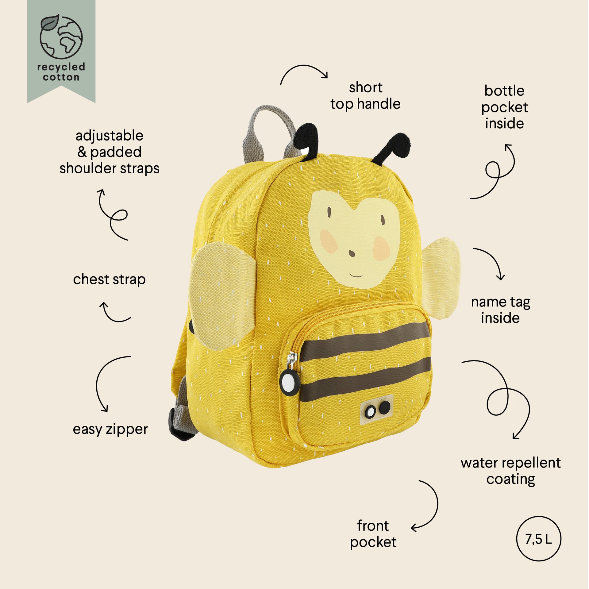 Trixie Baby® Otroški nahrbtnik Mrs. Bumblebee Trixie Baby