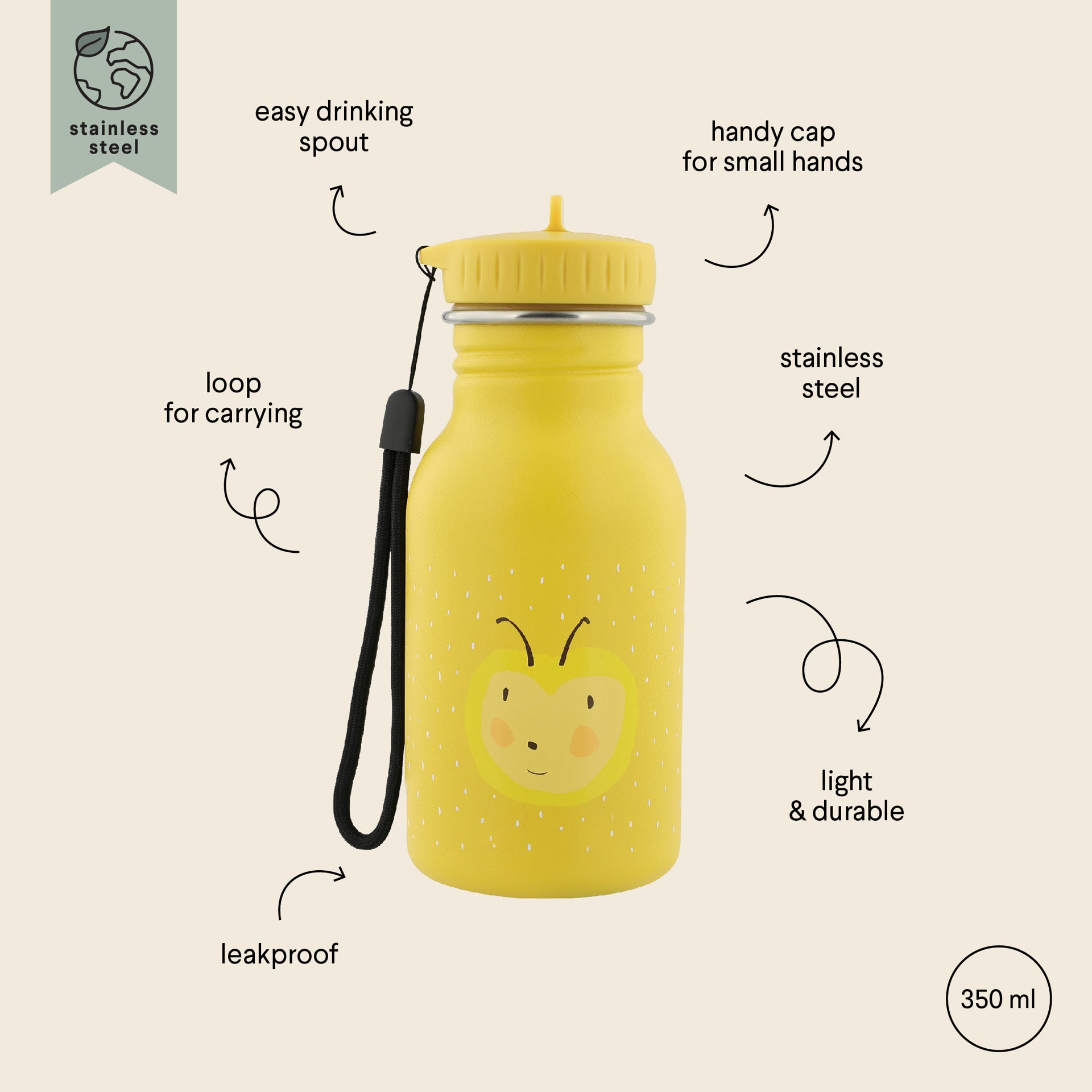 Trixie Baby® Otroška steklenička 350ml Mrs. Bumblebee Trixie Baby