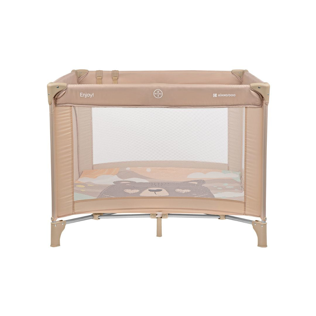 KikkaBoo® Otroška stajica 97x97 Enjoy Beige Bear KikkaBoo
