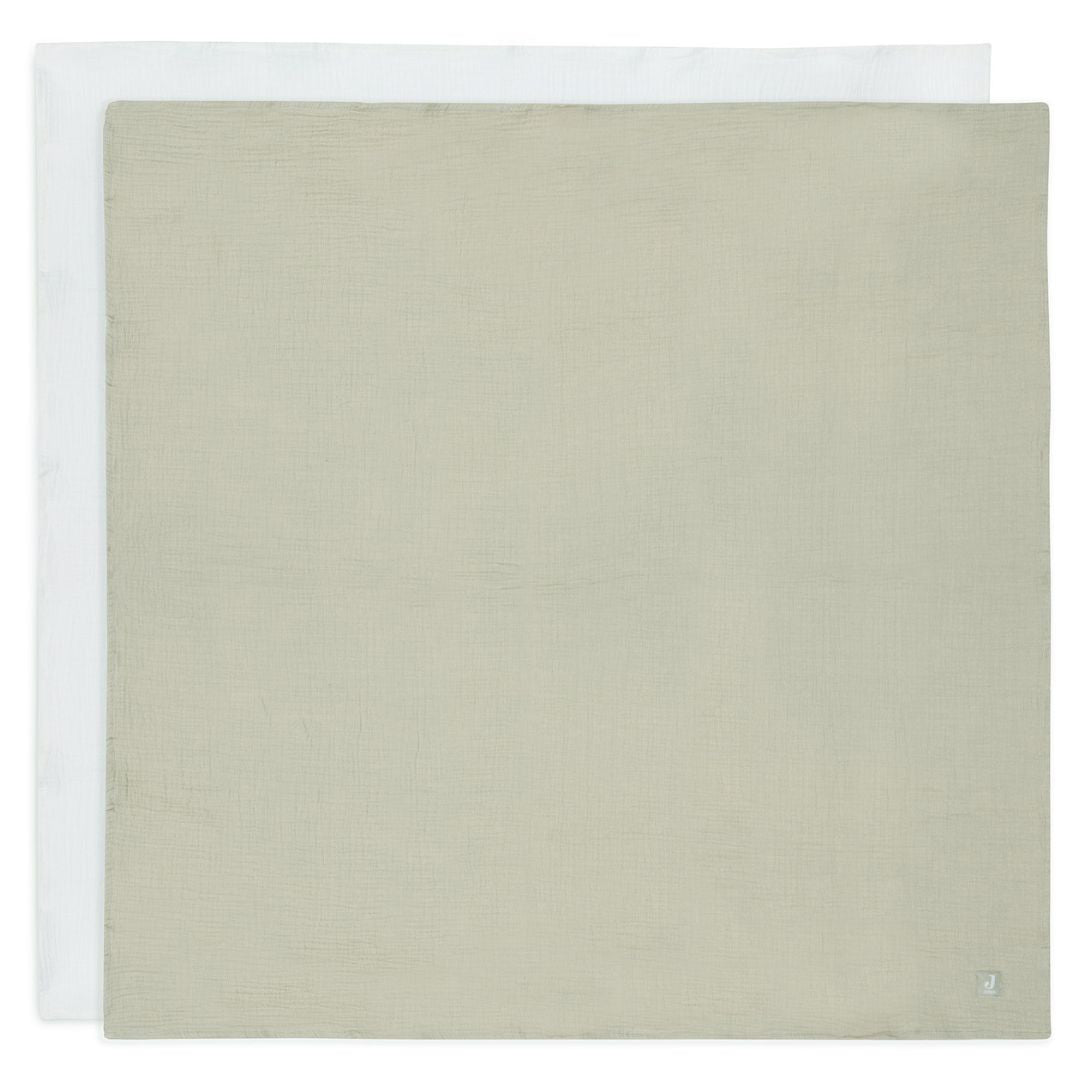 Jollein® Komplet dveh tetra pleničk Olive Green/Ivory 115x115cm Jollein
