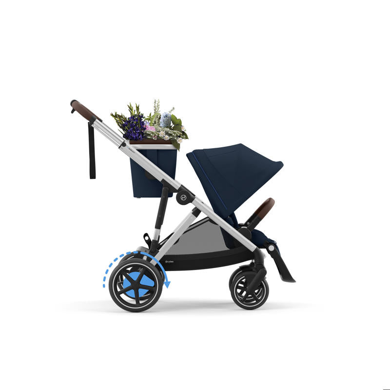 Cybex® Otroški voziček e-Gazelle™ S Ocean Blue (Silver Frame) Cybex