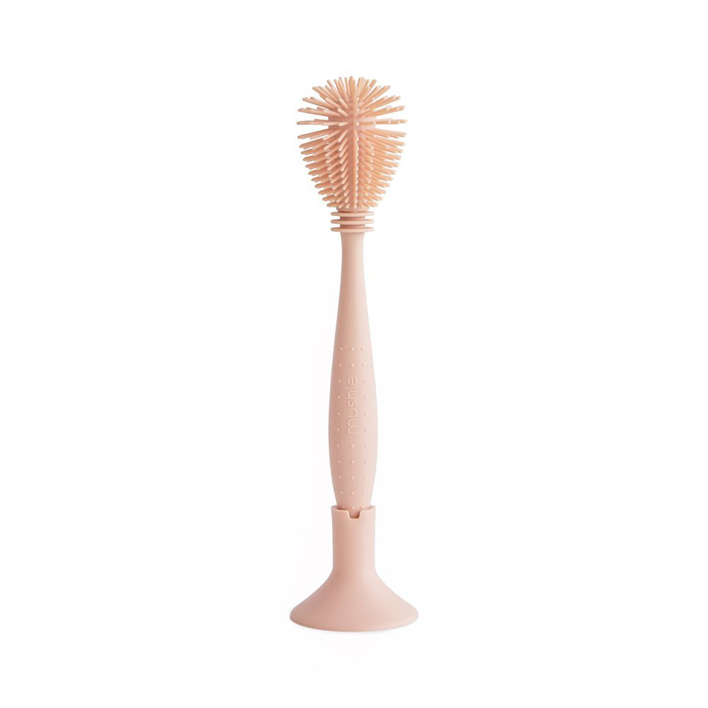 Mushie® Silikonska krtačka za čiščenje Blush Mushie