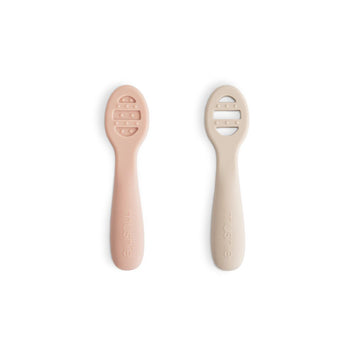 Mushie® Silikonske žličke za hranjenje Blush/Shifting Sand Mushie