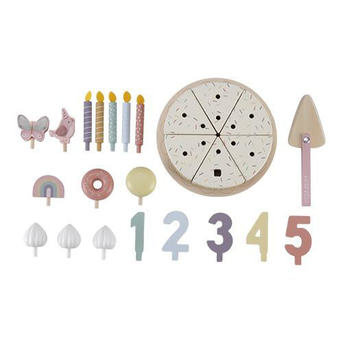 Little Dutch® Lesena rojstnodnevna torta Pink Little Dutch