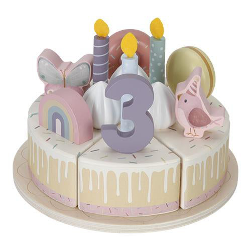 Little Dutch® Lesena rojstnodnevna torta Pink Little Dutch
