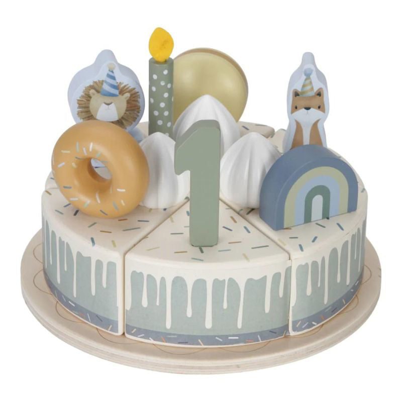 Little Dutch® Lesena rojstnodnevna torta Blue Little Dutch