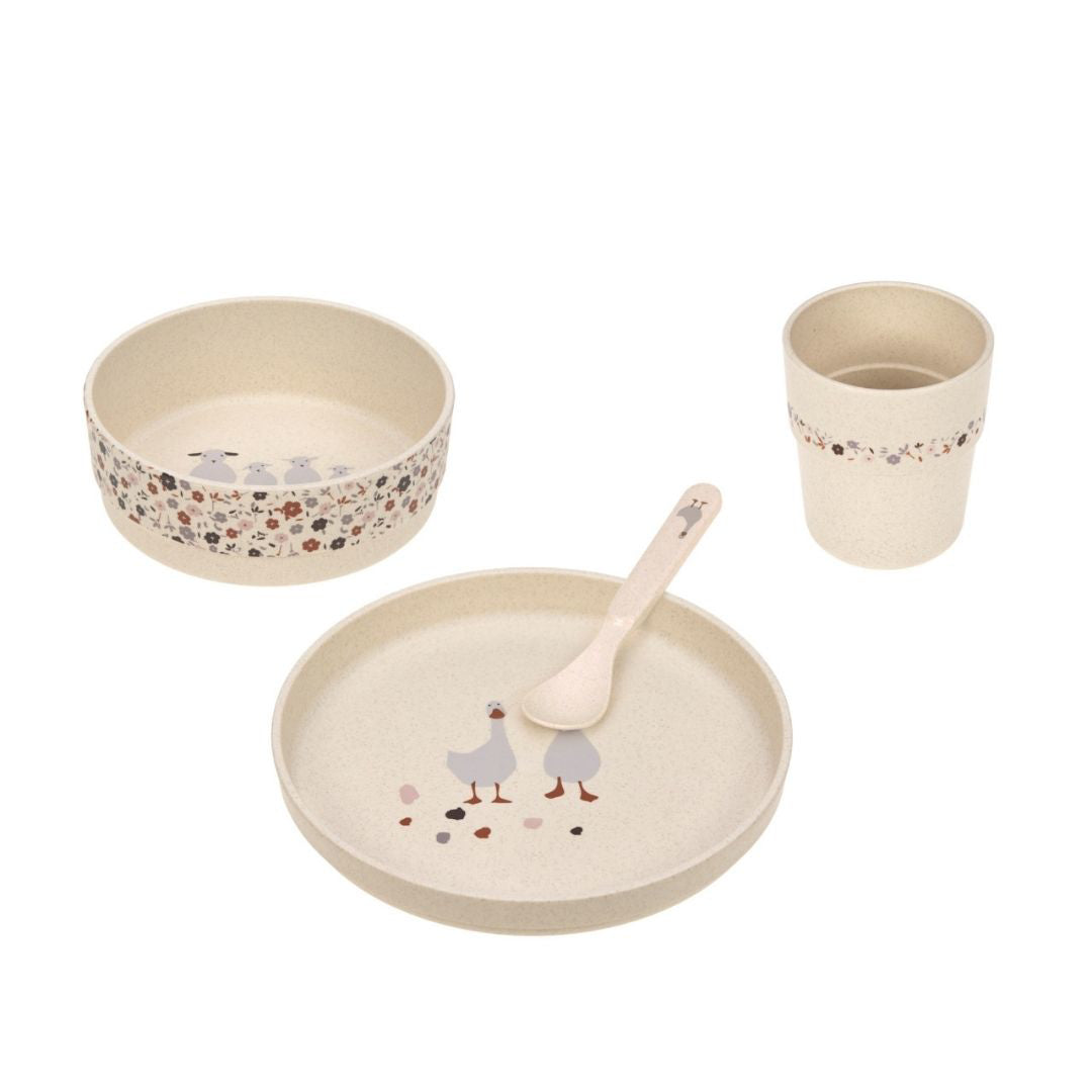 Lässig® Set za hranjenje Tiny Farmer, Sheep & Goose Beige Lässig