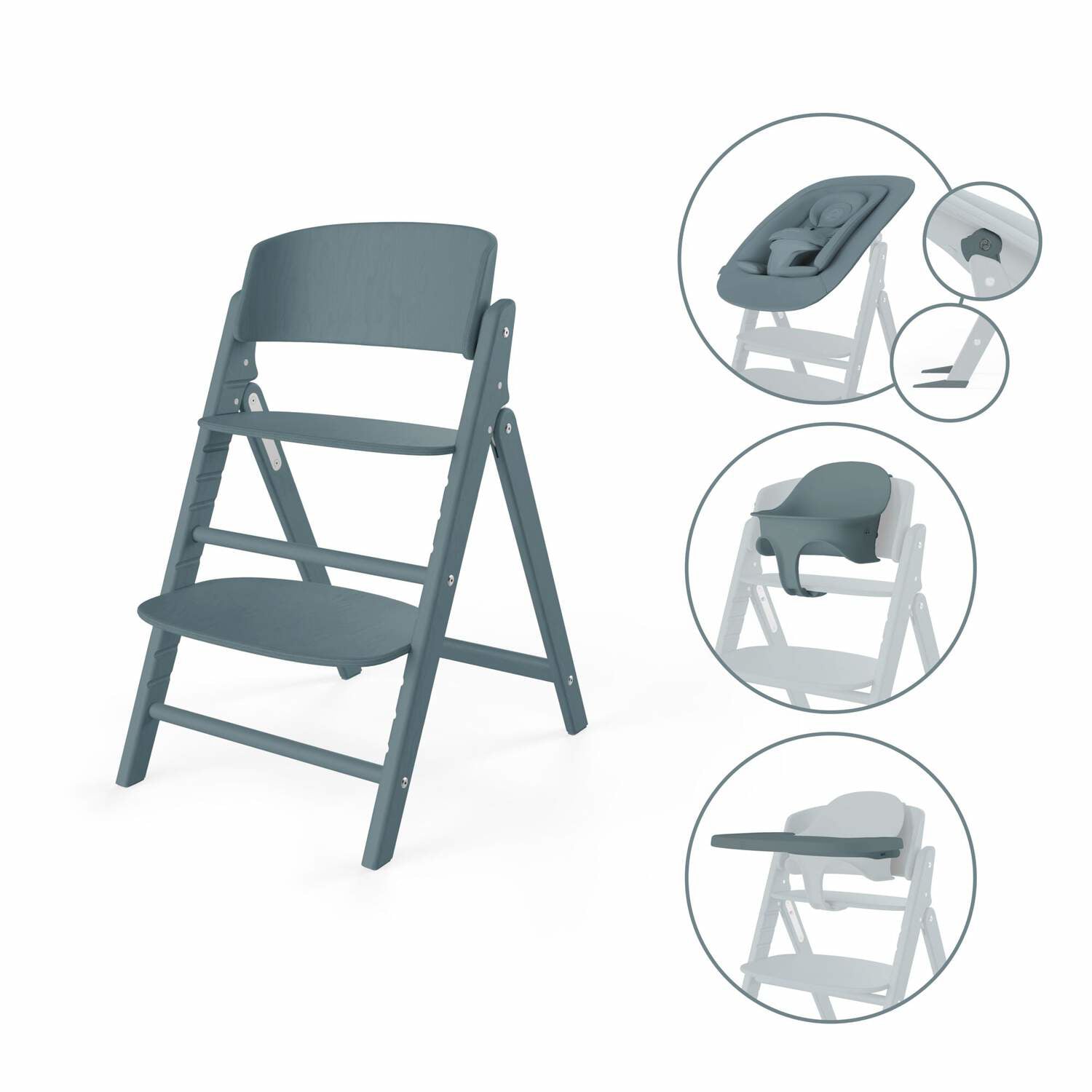 Cybex® Otroški stolček za hranjenje Click&Fold 4v1 Stone Blue Cybex