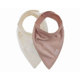 Jollein® Cotton Bib Velvet Rib Wild Rose/Ivory 2 pieces