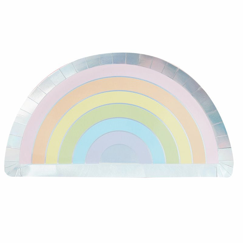 Ginger Ray® Papirnati krožniki Pastel Rainbow 8 kosov Ginger Ray