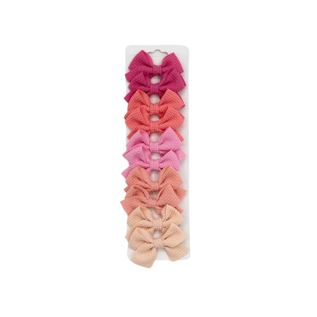 Petite Anna® Špangice za lase Bow Waffle Pink 10 kosov Petite Anna