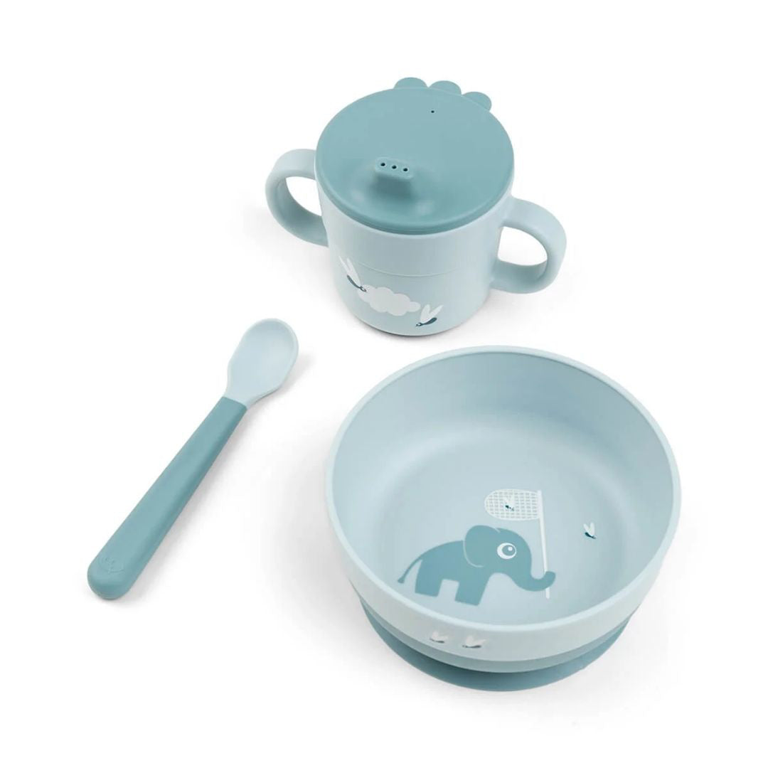 Done by Deer® Prvi jedilni set Foodie Elphee Blue Done by Deer