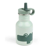Done by Deer® Stainless steel bottle with straw Croco Green 350 ml