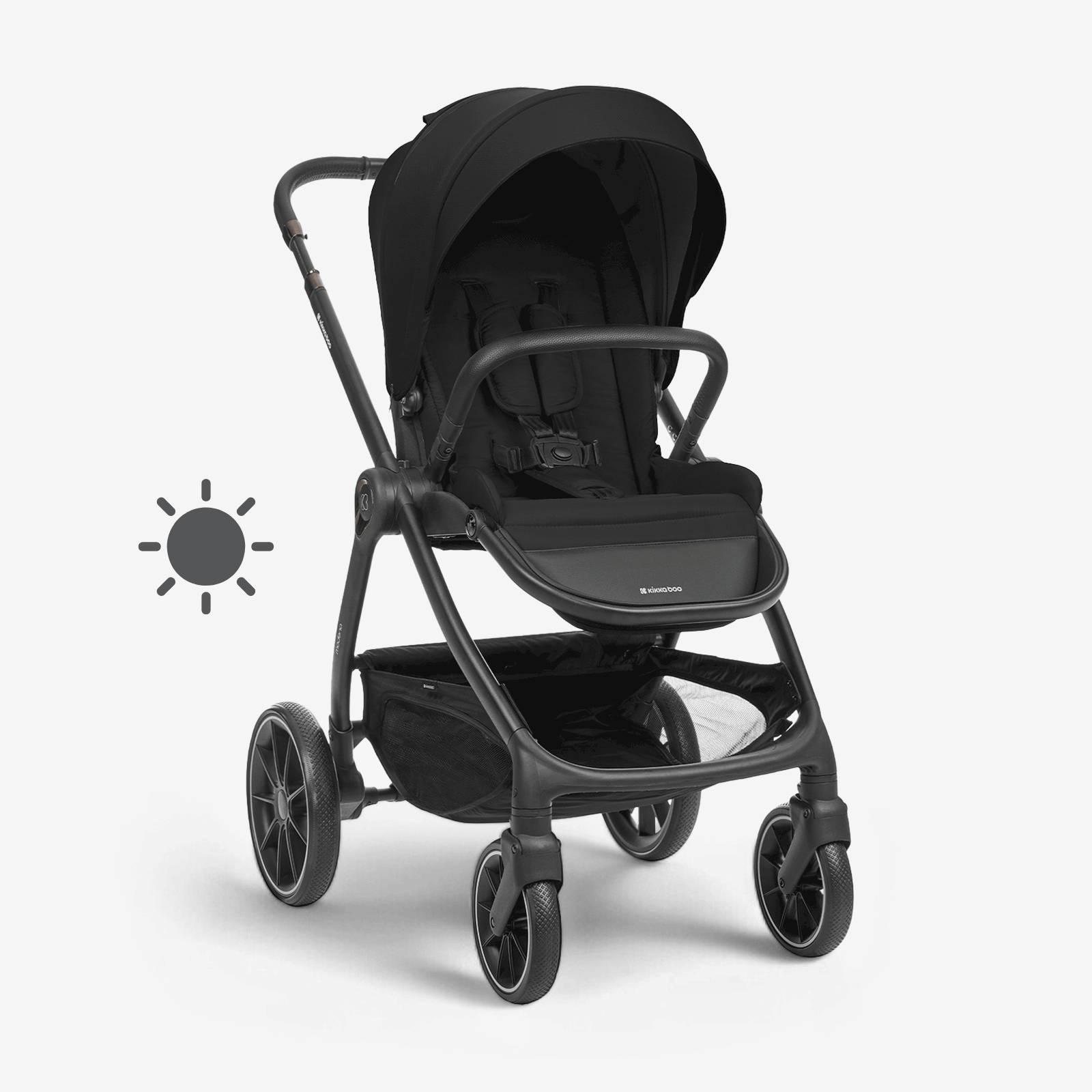 KikkaBoo® Otroški voziček s košaro 3v1 Modena Black KikkaBoo