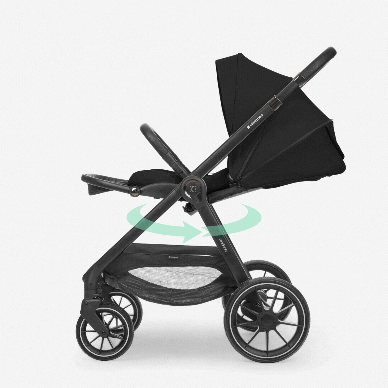 KikkaBoo® Otroški voziček s košaro 3v1 Modena Black KikkaBoo
