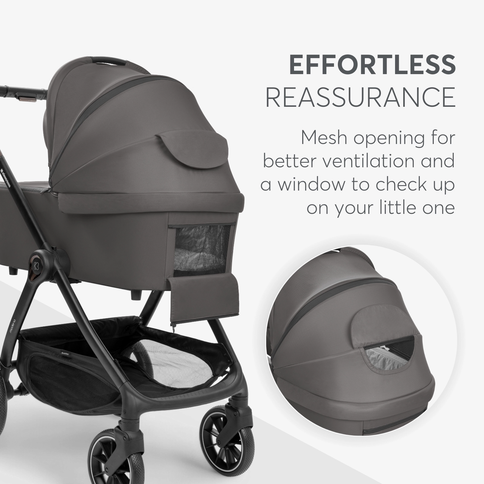 KikkaBoo® Otroški voziček s košaro 3v1 Modena Dark Grey KikkaBoo