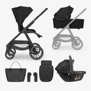 KikkaBoo® Otroški voziček s košaro 3v1 Modena Black KikkaBoo