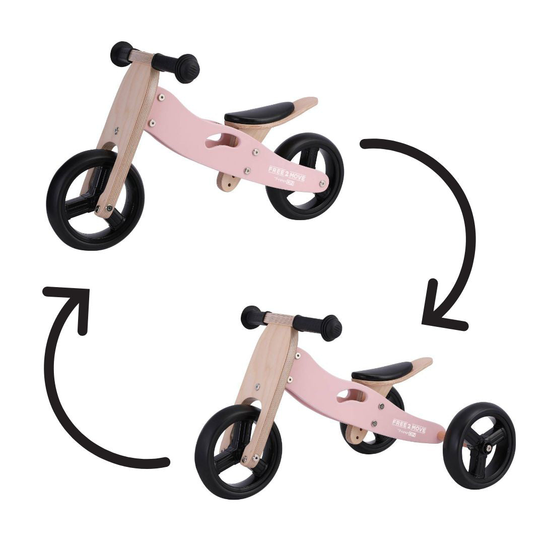 Free2Move® Lesen trikolesni poganjalec 2v1 Rider Pink Free2Move