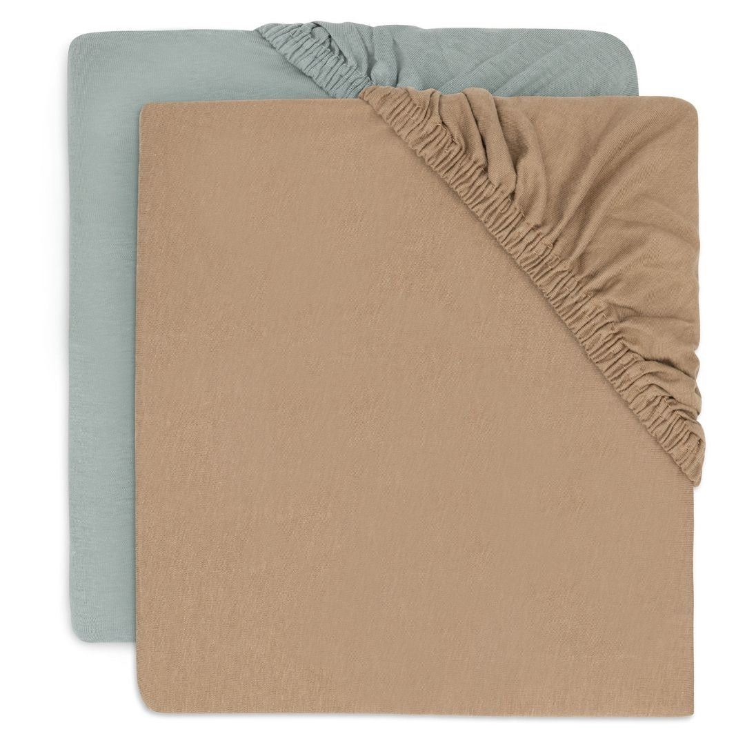 Jollein® Bombažna rjuha 2 kosa 140x70/150x75 Sea Green/Biscuit Jollein