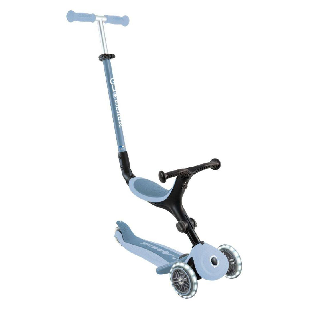 Globber® Zložljivi otroški skiro GO UP Active ECO s svetlečimi kolesi Blueberry Globber